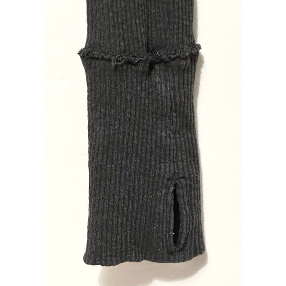 Free People Women's Thermal Quarter-Zip Long Sleeve Shirt Top Grey Gray Small - Picture 5 of 5